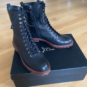 J.Crew leather lace up boots